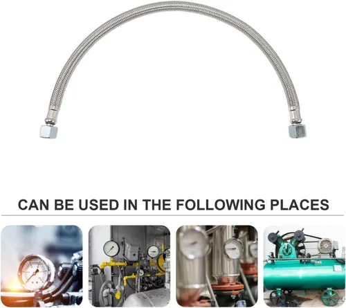 Miniatura 5 de Uonlytech Válvula unidireccional de compresor de aire con manguera de líder trenzada de acero inoxidable de 21.65 pulgadas y tubo de alivio