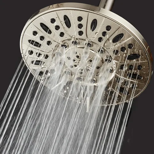 Miniatura 6 de AquaDance Cabezal de ducha de lluvia de níquel cepillado de alta presión de 6 configuraciones de 7" pulgadas – Ángulo ajustable, chorros de cabezal