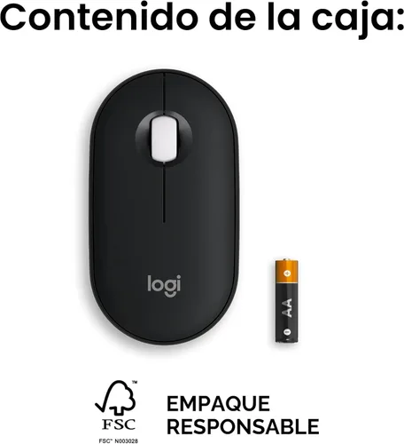 Miniatura 9 de Logitech Pebble Mouse 2 M350s Slim Bluetooth Ratón inalámbrico, portátil, ligero, botón personalizable, clics silenciosos, fácil de cambiar