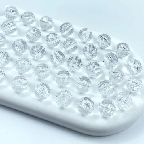 Miniatura 18 de 1000 cuentas facetadas redondas acrílicas de 0.236 pulgadas (0.236 in), cuentas espaciadoras de cristal, cuentas sueltas con múltiples facetas