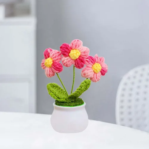 Miniatura 3 de Flores de ganchillo lindas flores para mujeres, flores de punto, regalo para amigos, madre, compañeros de trabajo, San Valentín, graduación, Rosa