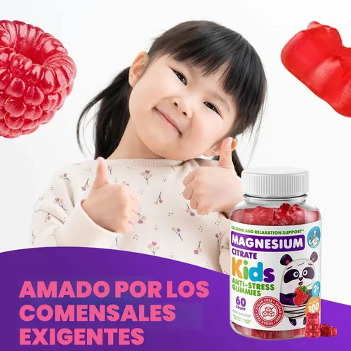 Miniatura 4 de Gomitas de magnesio para niños, sin azúcar, suplemento de gomitas de magnesio calmantes para niños, masticables calmantes de magnesio sin azúcar