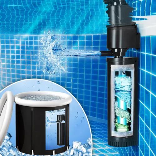 TARARIUM Filtro de inmersión en frío de 400 GPH para saneamiento U-V de 100-800 galones, filtro de bañera de hielo en cápsulas frías, filtro de