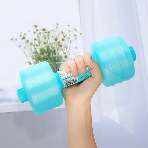 Miniatura 2 de MXY Mancuernas de agua de plástico de alta calidad rellenas de agua para deportes, ejercicio, levantamiento de pesas, hogar portátil y ajustable