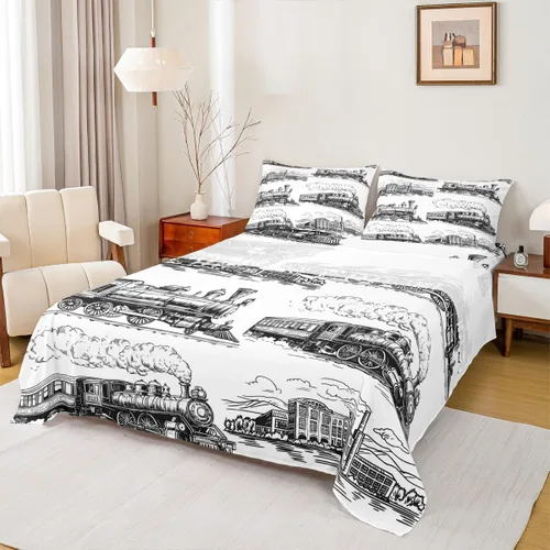 Miniatura 44 de Manfei Juego de sábanas de baloncesto para niños, tamaño individual, juego de ropa de cama temática deportiva para decoración de habitación de niños
