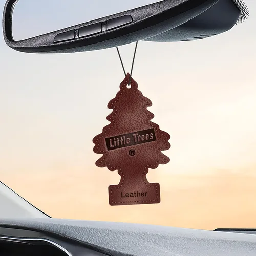 Miniatura 6 de LITTLE TREES Ambientador de aire para coche, árbol colgante que proporciona un aroma duradero para el automóvil y el hogar Cuero, 24 ambientadores