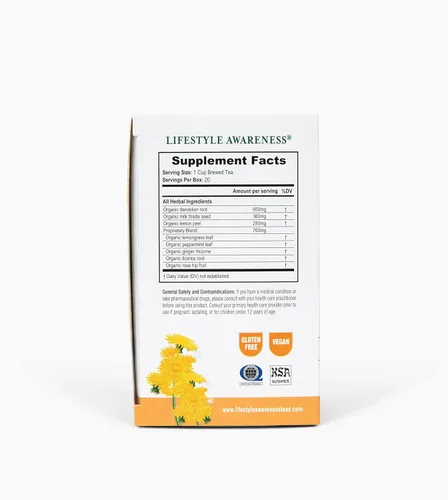 Miniatura 3 de Lifestyle Awareness Tés, té de desintoxicación de hígado Dandy sin cafeína, 20