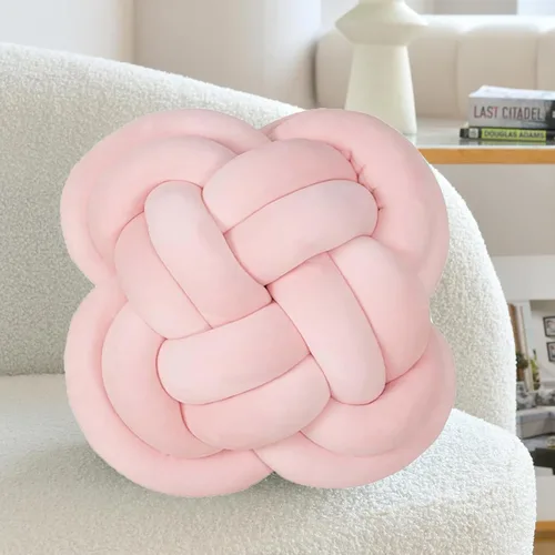 Miniatura 13 de Bola de almohada de nudo, cojines decorativos con tela de terciopelo para sofá cama, decoración de 12 pulgadas, cojines cuadrados anudados para sala