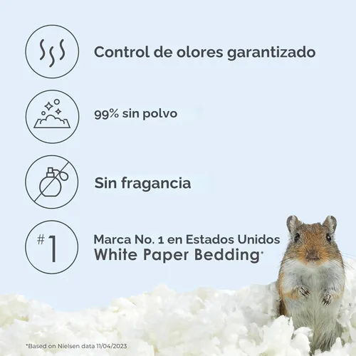 Miniatura 2 de Kaytee Clean & Cozy - Ropa de cama de papel blanco, hecha para animales pequeños, 100 litros, paquete de 2
