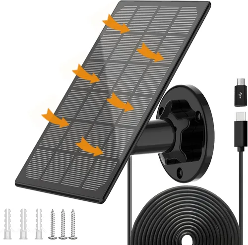 Miniatura 9 de Panel solar para cámara exterior, cargador solar resistente al agua IP66, suministro de energía solar continuo para cámaras de seguridad, con cable