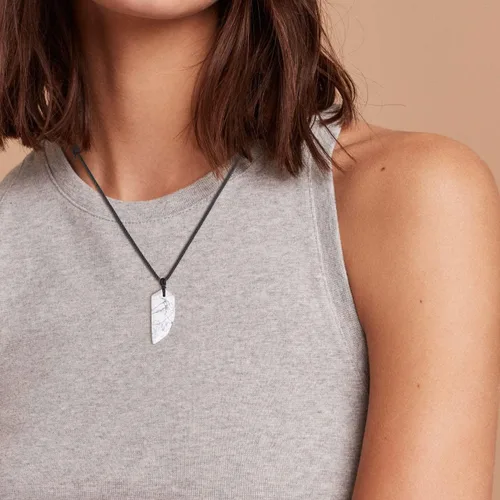 Miniatura 3 de COAI - Collares para parejas con colgante de diente de lobo, sin metal, Negro, N514-3