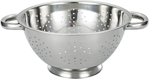 Miniatura 8 de Colador de acero inoxidable, colador de metal, para pasta, arroz, colador de 5 cuartos de galón, apto para lavavajillas