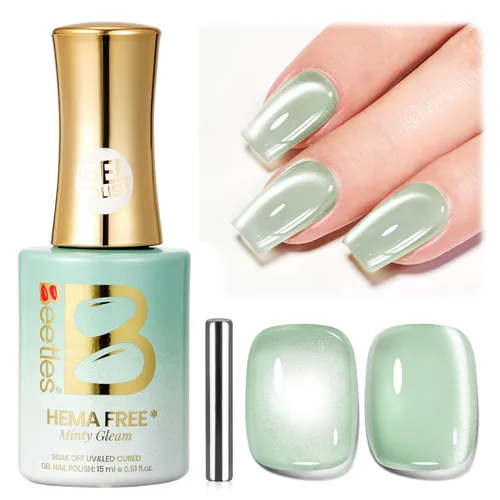 Miniatura 87 de Beetles - Esmalte de uñas de gel ultravioleta semipermanente sin HEMA de alto brillo para manicura francesa y arte de uñas, frasco a juego, blanco