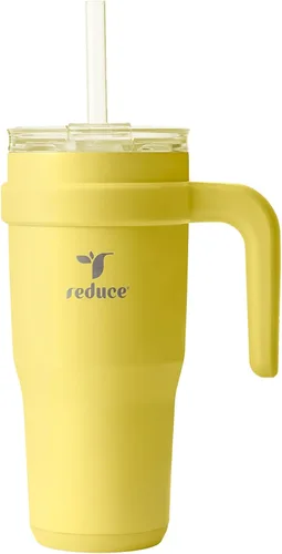 Miniatura 46 de Reduce Vaso de acero inoxidable de 50 onzas con asa, doble pared aislada al vacío, taza de viaje, tapa a prueba de sudor y popote reutilizable