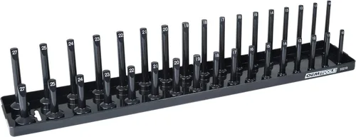 OEMTOOLS 22210 Organizador de enchufes métricos de 1/2 pulgada, soporte de enchufe de 1/2 pulgada para enchufes profundos y poco profundos, puestos