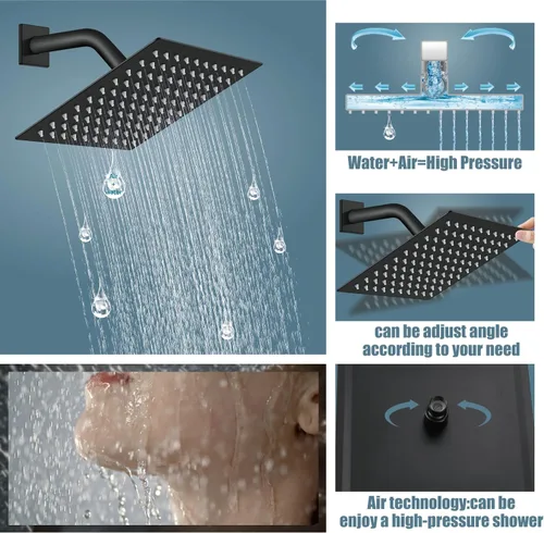 Miniatura 3 de Aolemi Sistema de ducha tipo lluvia, juego combinado de cabezal de ducha con relleno de bañera, ducha de mano de lujo, válvula de montaje en pared