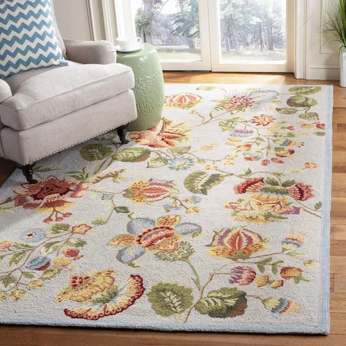 Miniatura 12 de SAFAVIEH Chelsea Collection - Alfombra decorativa de 2 pies 6 pulgadas x 4 pies, color marfil, lana de campo francesa enganchada a mano, ideal
