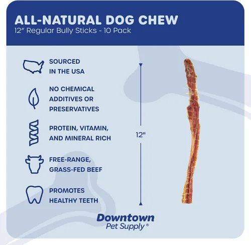 Miniatura 2 de Downtown Pet Supply - Carnazas para perros, carnazas de 15 y 30 cm, fabricadas en Estados Unidos Carnaza para limpieza dental del perro, alta