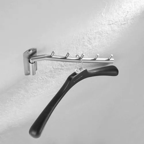 Miniatura 5 de JQK - Percha plegable para colgar en la pared, gancho de acero inoxidable con soporte para brazo oscilante, sistema colgante de ropa, organizador