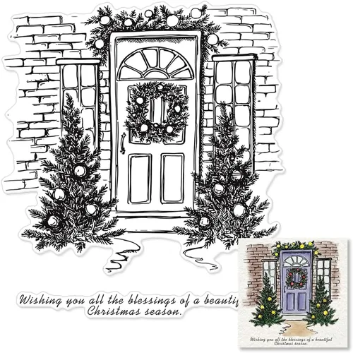 Miniatura 9 de Sellos transparentes de montaña de Navidad para hacer tarjetas y decoraciones de álbum de fotos, sellos de silicona del trineo de Santa Claus sellos