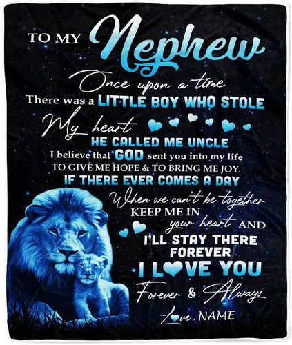 Miniatura 15 de Manta personalizada con texto en inglés «To My Nephew from Aunt Auntie Uncle You Will Never Lose Lion Nephew, cumpleaños, graduación, Navidad, manta