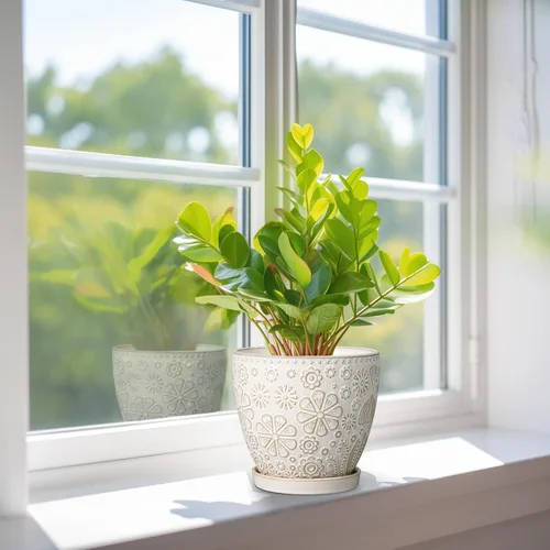 Miniatura 2 de MPotTo Maceta de 6.9 pulgadas con orificio de drenaje y platillo de cerámica para plantas de interior, maceta para orquídeas y suculentas