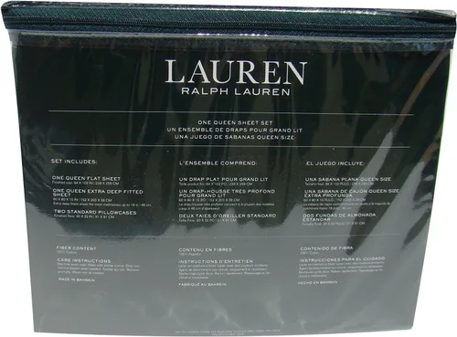 Miniatura 2 de Lauren Ralph Lauren Dunham Satin - Juego de sábanas de 4 piezas, 100% algodón, tamaño Queen, color blanco