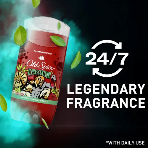 Miniatura 6 de Old Spice Desodorante sin aluminio para hombres, protección contra olores 24/7, frescura 24/7 y aroma duradero, se pone transparente, Alphascentauri