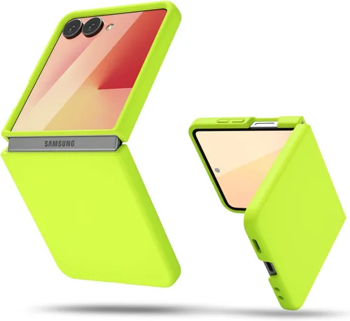 Miniatura 39 de oakxco Funda para teléfono Samsung Galaxy Z Flip 4, agarre de silicona líquida, bonita fina delgada cubierta de gel TPU de goma suave lisa