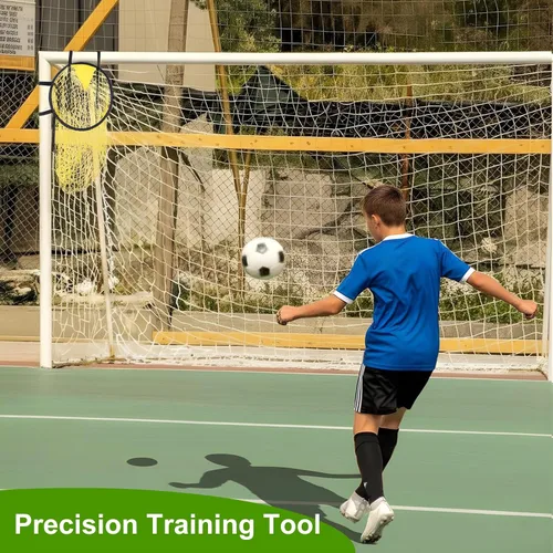 Miniatura 7 de 4 redes de objetivos de fútbol – Ayudas de entrenamiento amarillas de alta visibilidad para precisión de tiro de fútbol, fibra de vidrio duradera
