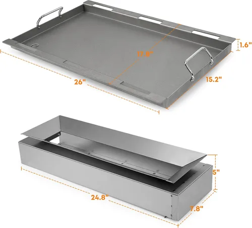 Miniatura 3 de Stanbroil Plancha plana con kit de colector, inserto de parrilla para Masterbuilt Gravity Series 1050 Digital Charcoal Grill and Smoker Combo