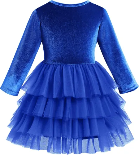 Miniatura 167 de IDOPIP Vestido tutú de terciopelo para niñas pequeñas, vestido de manga larga para princesa, Navidad, cumpleaños, fiesta, boda, vestidos de otoño e