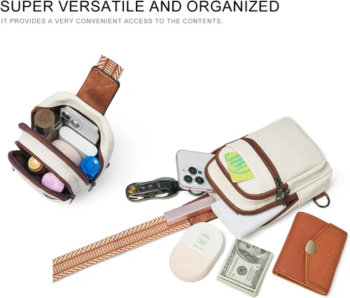 Miniatura 5 de Sling Bag For Women Faux Leather Small Casual Daypack Backpack Fanny Pack Crossbody Chest Bags Purse