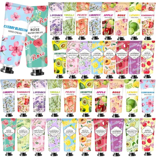 Paquete de 38 regalos de crema de manos a granel, rellenos de calcetines para adolescentes, regalos de Navidad para mujeres, regalos de