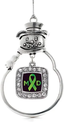 Miniatura 234 de Inspired Silver - Adorno de rodillo de reina - Adorno cuadrado de plata con muñeco de nieve con joyas de circonita cúbica