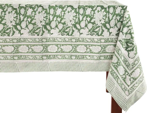 Miniatura 63 de ATOSII Mantel 100% algodón, Amara, floral, hecho a mano, rectangular, de lino, para cocina, comedor, fiestas, bodas, exteriores, picnics, Pascua