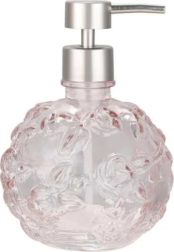 Dispensador de Jabón de Vidrio Transparente con Bomba, Dispensador de Jabón Recargable para Baño, Cocina y Encimera, Diseño Elegante y Duradero,