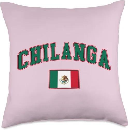 Chilanga de hueso colorado Chilanga, cojín con bandera de México, 18 x 18, multicolor
