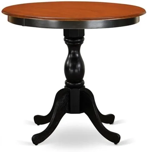 Miniatura 5 de East West Furniture ESGR3-BCH-W Eden - Juego de muebles de habitación de 3 piezas contiene una mesa de comedor redonda con pedestal y 2 sillas