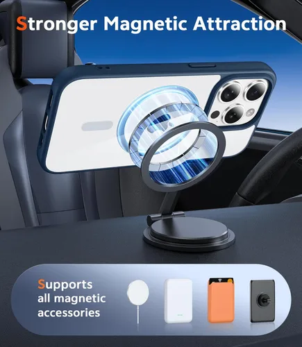 Miniatura 963 de FNTCASE Funda para iPhone 13 Pro-Max: Fundas magnéticas transparentes compatibles con Magsafe Slim anti amarillamiento protección contra caídas