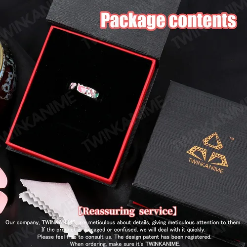 Miniatura 5 de TWINKANIME Demon Slayer Anime Merch Ring Fashion Anime Jewelry Cosplay Style for Men Wonmen Gifts Adjustable About 7-9 S925 Sterling Silver All