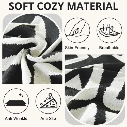 Miniatura 5 de Royhom Fundas para Sofá Seccional de 2 Piezas, Manta/Funda para Sofá en Forma de L, Fundas de Sofá Bohemias Lavables, Funda de Sofá con Borlas