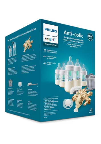 Miniatura 11 de Philips AVENT - Set de regalo para recién nacido con biberón anticólicos con ventilación AirFree y Snuggle, transparente, SCD306/10