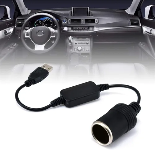 Miniatura 4 de Queenbox 5 V 2A USB a 12 V 8 W encendedor de cigarrillos enchufe USB macho a hembra encendedor de cigarrillos adaptador convertidor para coche