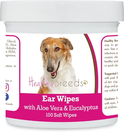 Miniatura 103 de Healthy Breeds Pastor alemán, silla de montar, toallitas de limpieza de oídos con aloe y eucalipto para perros, 100