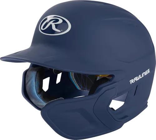 Rawlings | Casco de bateo de béisbol MACH Adjust | Protector facial ajustable | Mate | Tamaños JR y SR | Múltiples colores Azul marino mate