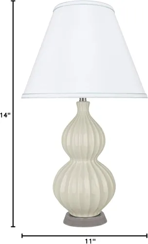 Miniatura 5 de Aspen Creative 40186-31 - Lámpara de mesa de cerámica de transición de 25 pulgadas de alto, pantalla de lámpara con forma de imperio de tapa dura