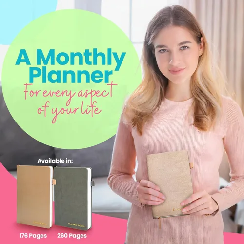 Miniatura 8 de Promot Agenda semanal y mensual 2024 – Diario con diseños prefabricados, presupuesto, hábito, rastreador del sueño, cuidado personal, productividad