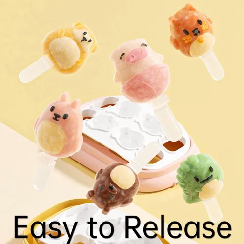 Miniatura 2 de AuraGlor Juego de 7 moldes para paletas de doble capa, para hacer helados, accesorios de cocina para hacer helados, fácil liberación, reutilizable