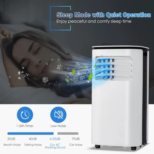 Miniatura 5 de PETSITE Aire acondicionado portátil 9000 BTU, unidad de refrigeración de CA 3 en 1 con enfriador de aire, ventilador y deshumidificador, pantalla
